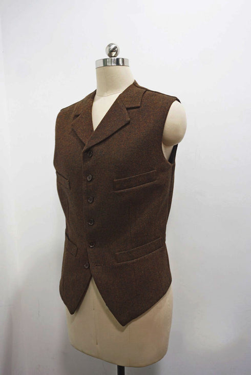Brown Wool Business Suit Dress – Inspired by Men's Wool Suit Elegance Plus Size